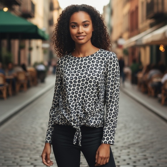 Womens Amour Vert Black & White lTie-Hem - Picture 1 of 7